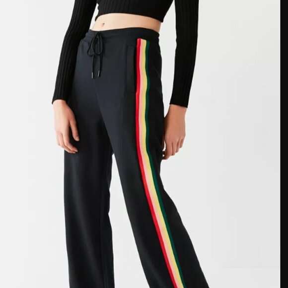 UO Urban Outfitters BDG Rainbow Stripe Puddle SweatpantsTrack Pants  S - Picture 5 of 12